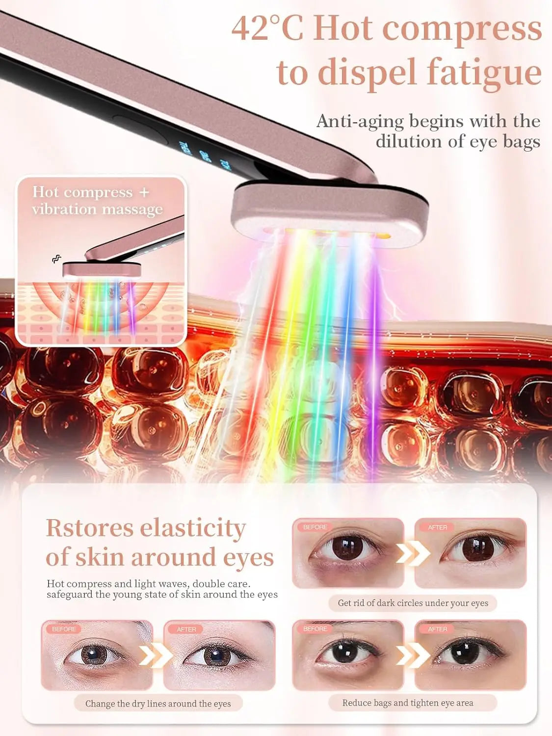 7-In-1 Red Light Therapy Wand for Face & Neck | Beauty Device with Galvanic Current, Massager & Warmth | Anti-Aging, Wr